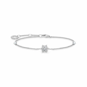Thomas Sabo Sterling Silver Snowflake White Stones Bracelet