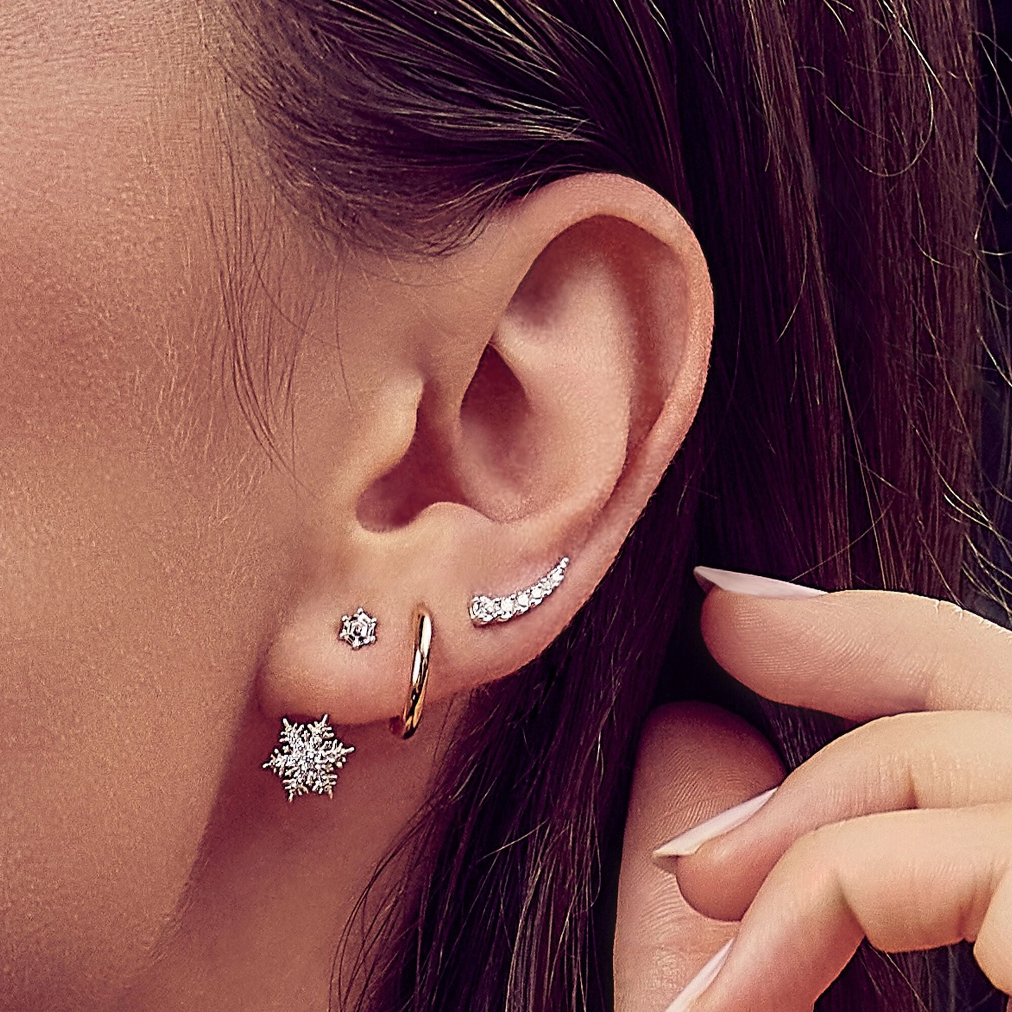Thomas Sabo Sterling Silver White Stone Climber Earrings
