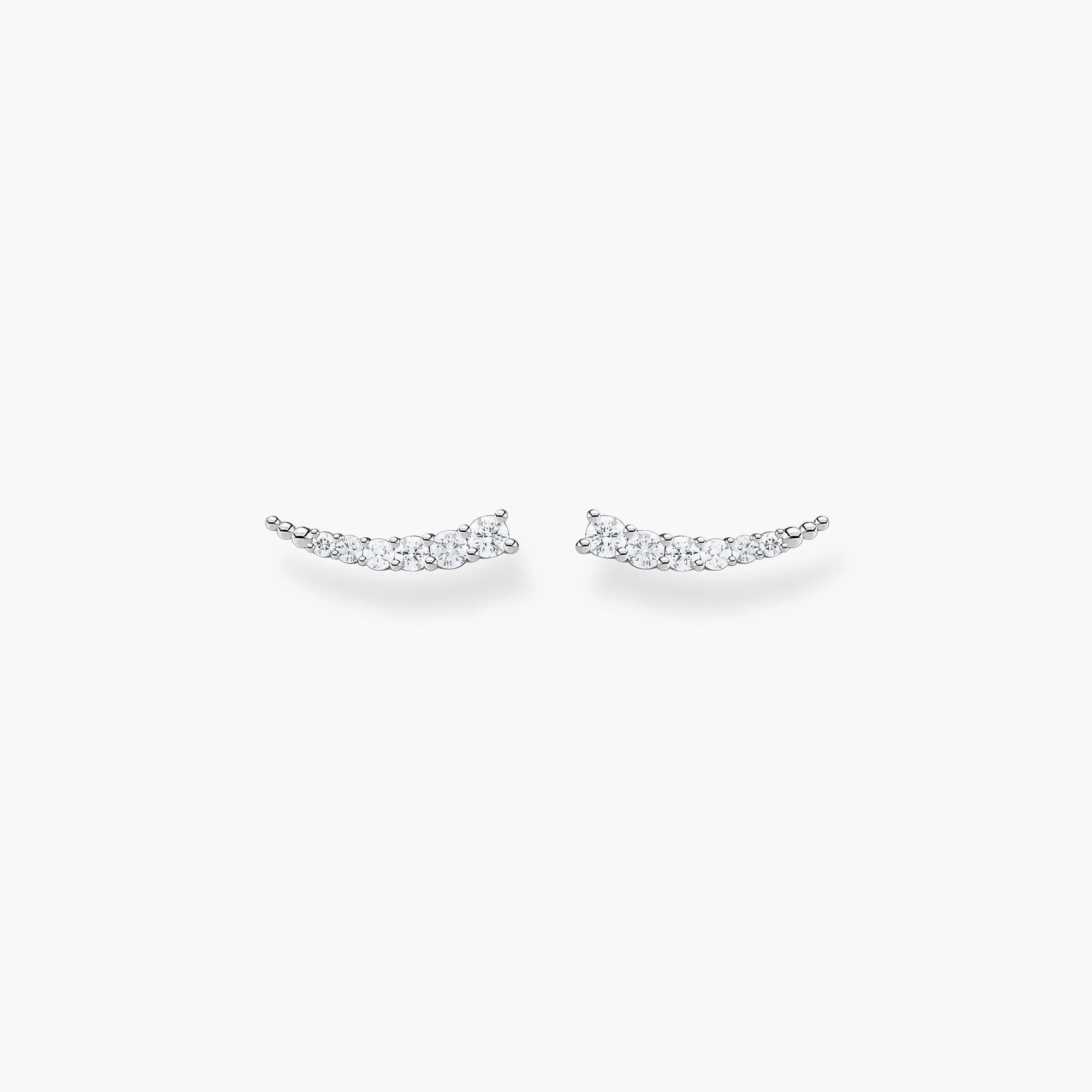 Thomas Sabo Sterling Silver White Stone Climber Earrings
