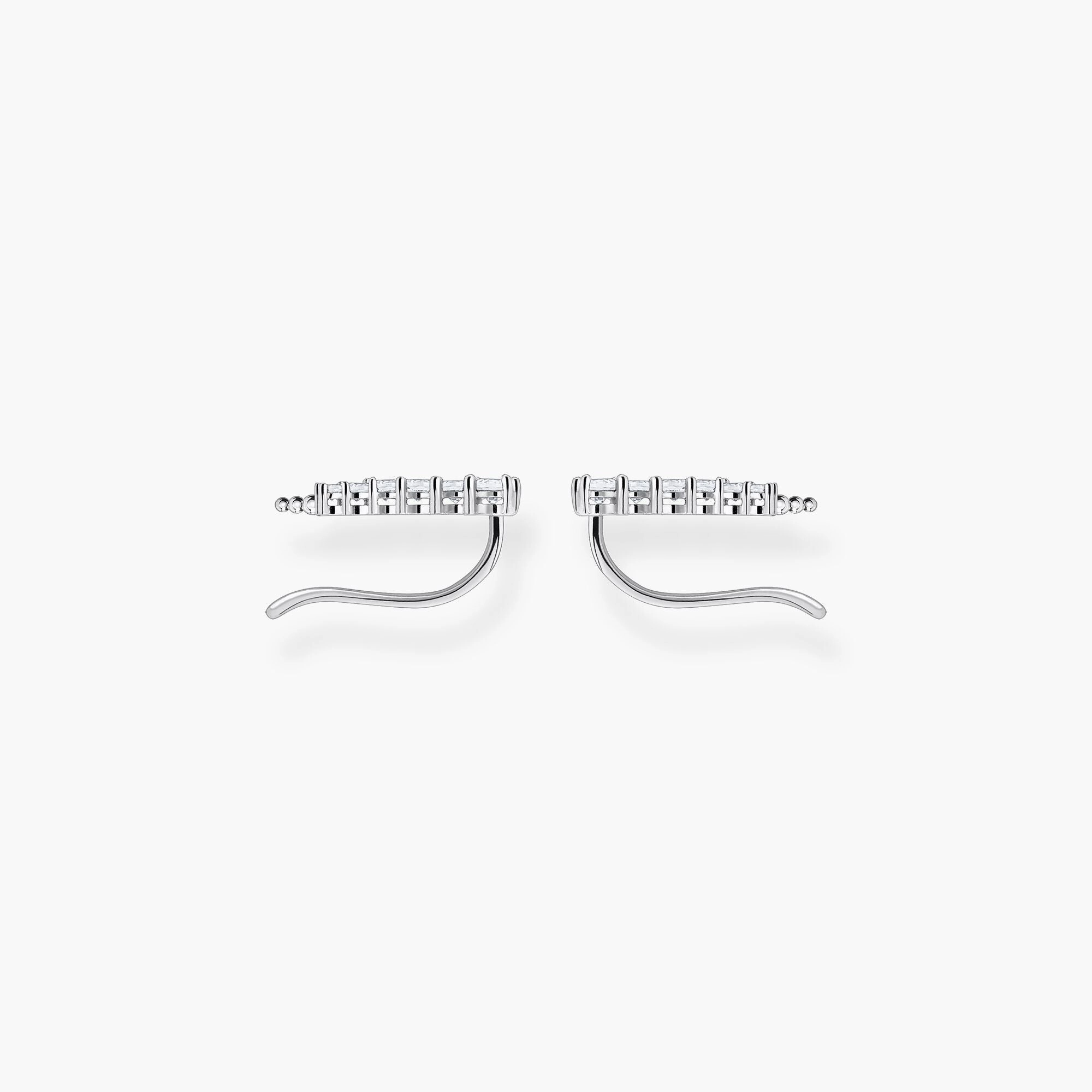 Thomas Sabo Sterling Silver White Stone Climber Earrings