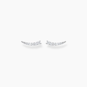 Thomas Sabo Sterling Silver White Stone Climber Earrings