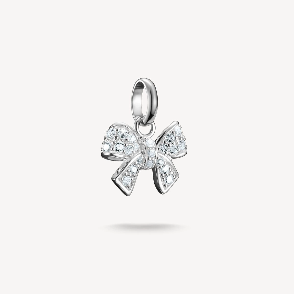 Thomas Sabo Sterling Silver White Zirconia Bow Connect Charm