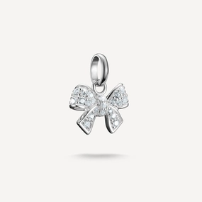 Thomas Sabo Sterling Silver White Zirconia Bow Connect Charm