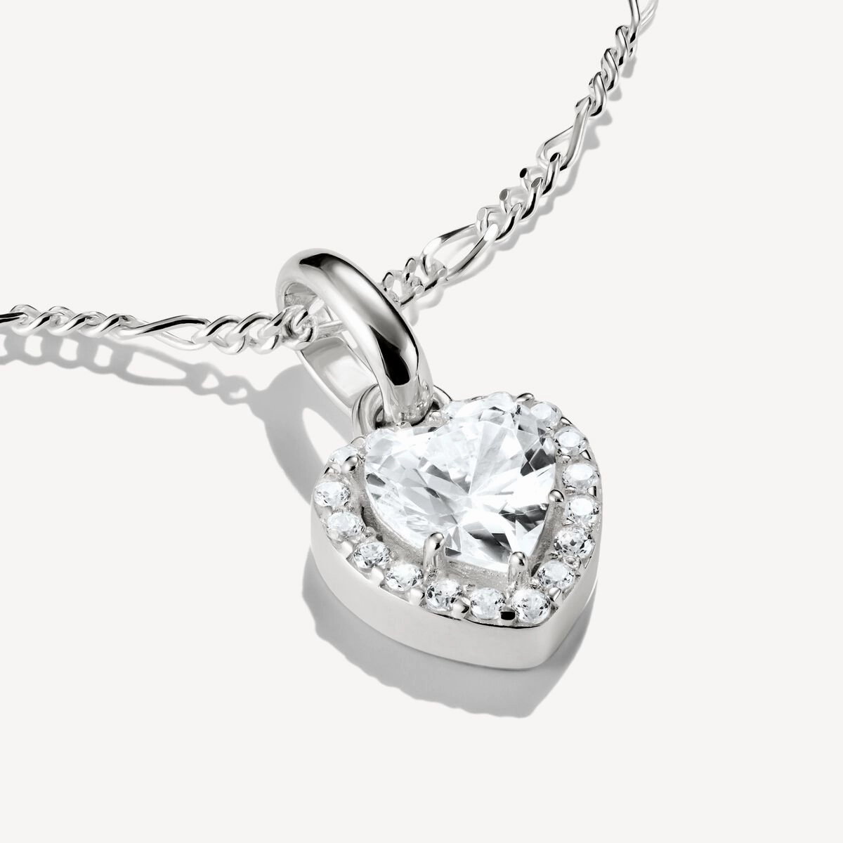 Thomas Sabo Sterling Silver White Zirconia Heart Connect Charm