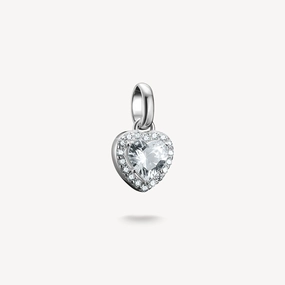 Thomas Sabo Sterling Silver White Zirconia Heart Connect Charm