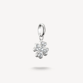 Thomas Sabo Sterling Silver White Zirconia Lucky Clover Connect Charm