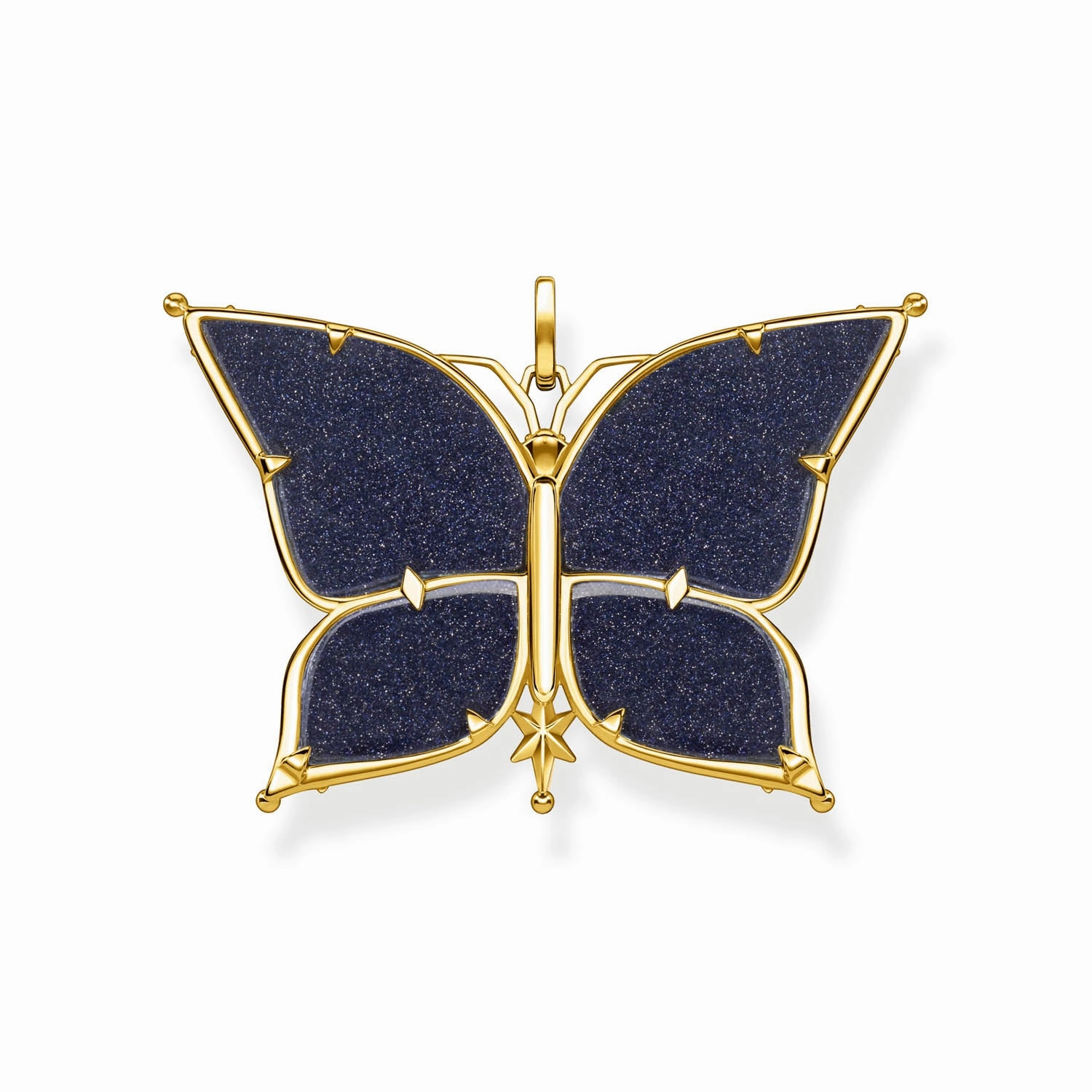 Thomas Sabo Sterling Silver Yellow Gold Plated Magic Stars Blue Butterly Pendant