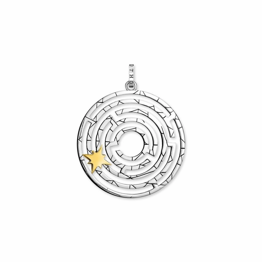 Thomas Sabo White Golden Star Labyrinth Pendant Charm
