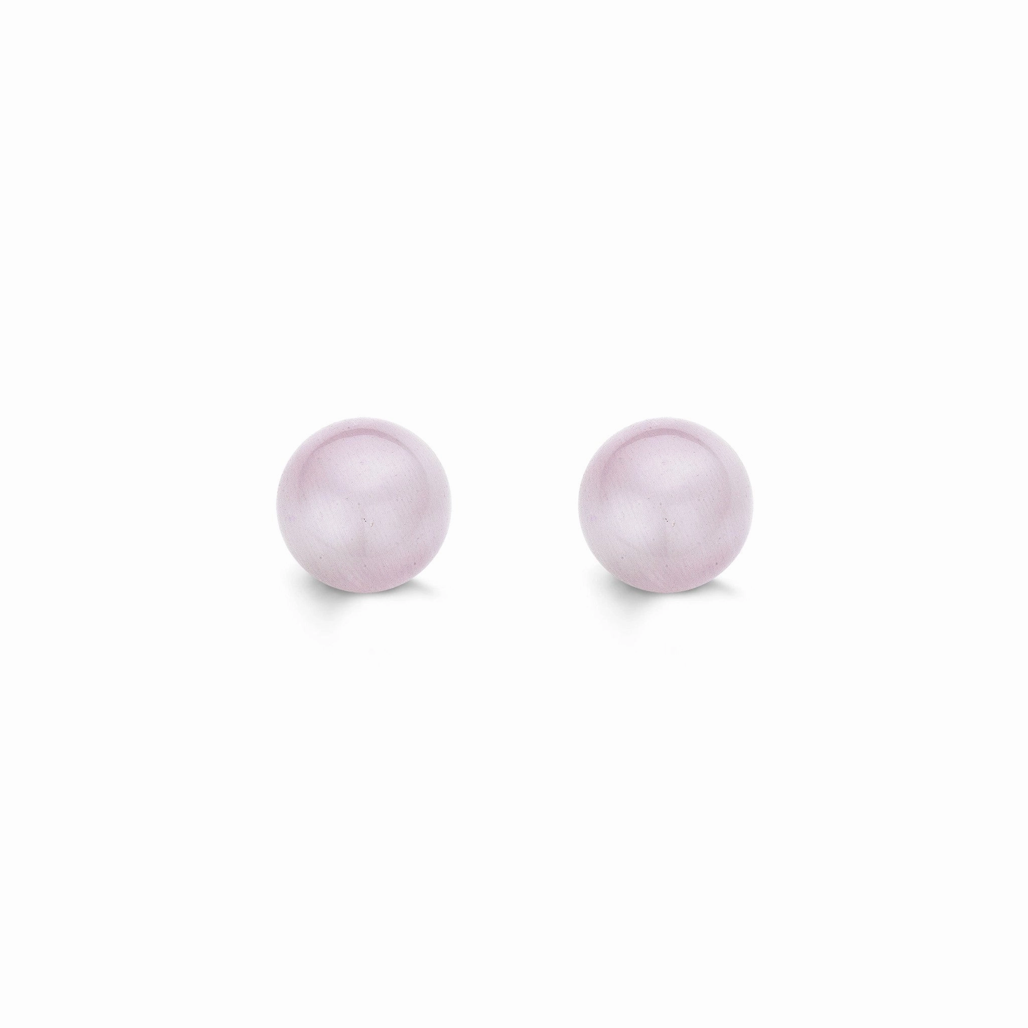 Ti Sento Earrings Silver And Pink Catseye Ball Stud