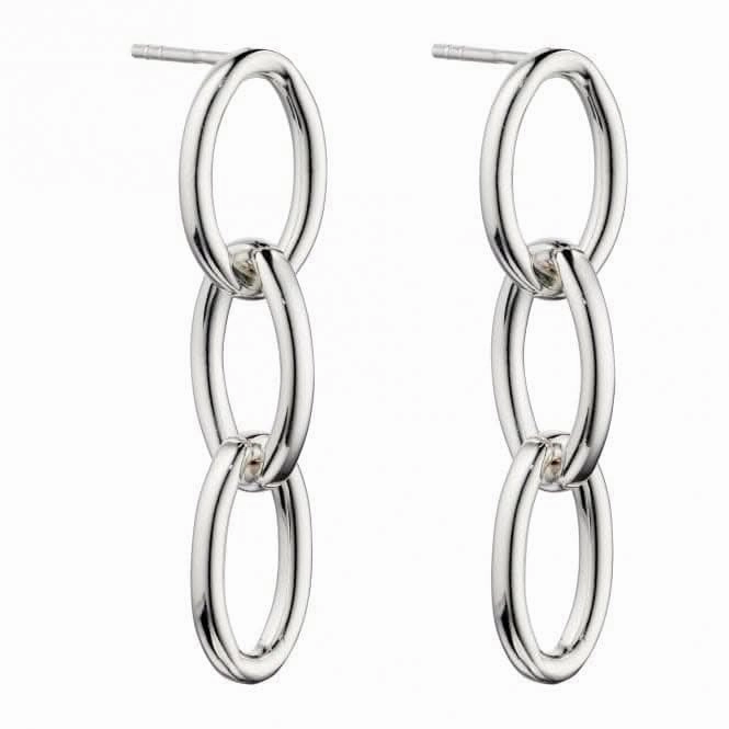 Triple Link Chain Drop Earrings E6013