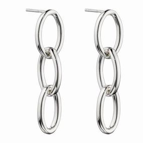 Triple Link Chain Drop Earrings E6013