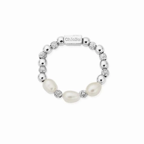 Triple Sparkle Pearl Ring