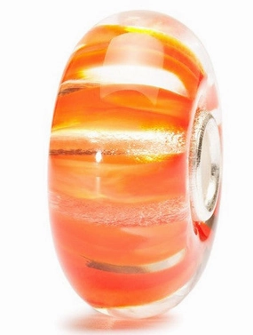 Trollbeads Bead Clear Coral Stripe Silver