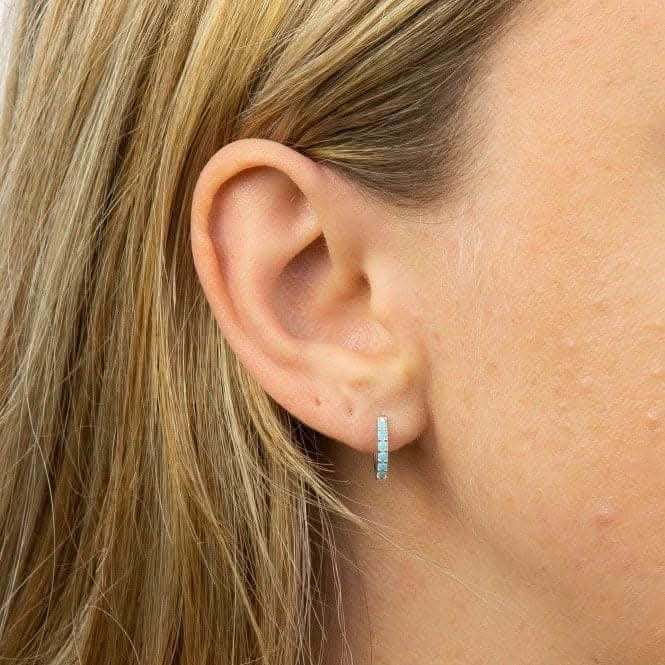 Turquoise Crystal Hoop Earrings E6050T
