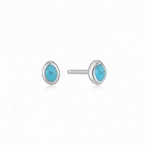 Turquoise Wave Stud Earrings E044-01H