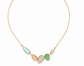 VICTOIRE 5 oval laminated capiz necklace