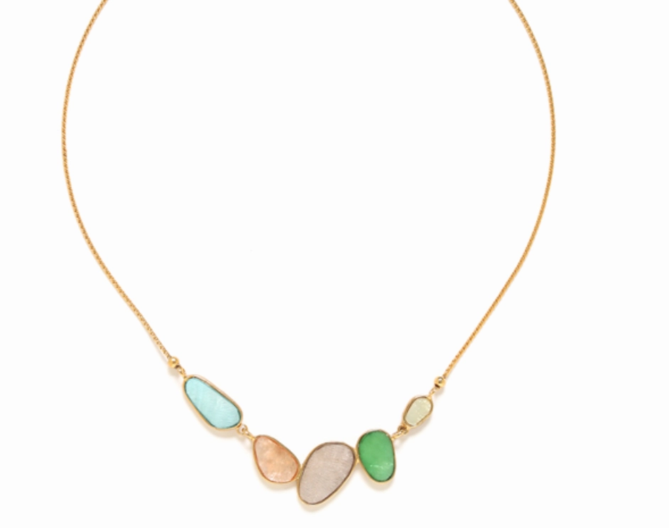 VICTOIRE 5 oval laminated capiz necklace