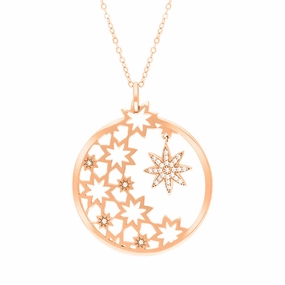 Vixi Jewellery Nova Rose Gold Round Star Necklace D
