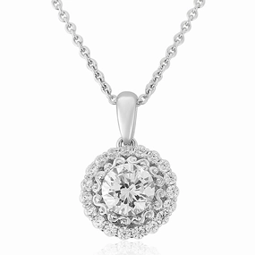 Waterford Jewellery Sterling Silver Cubic Zirconia Cluster Necklace