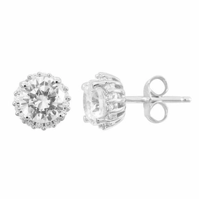 Waterford Jewellery Sterling Silver Cubic Zirconia Cluster Stud Earrings