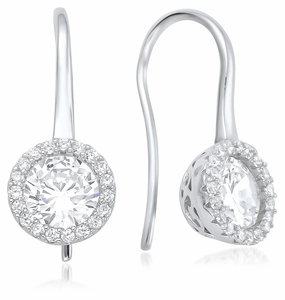 Waterford Jewellery Sterling Silver Cubic Zirconia Hook Earrings