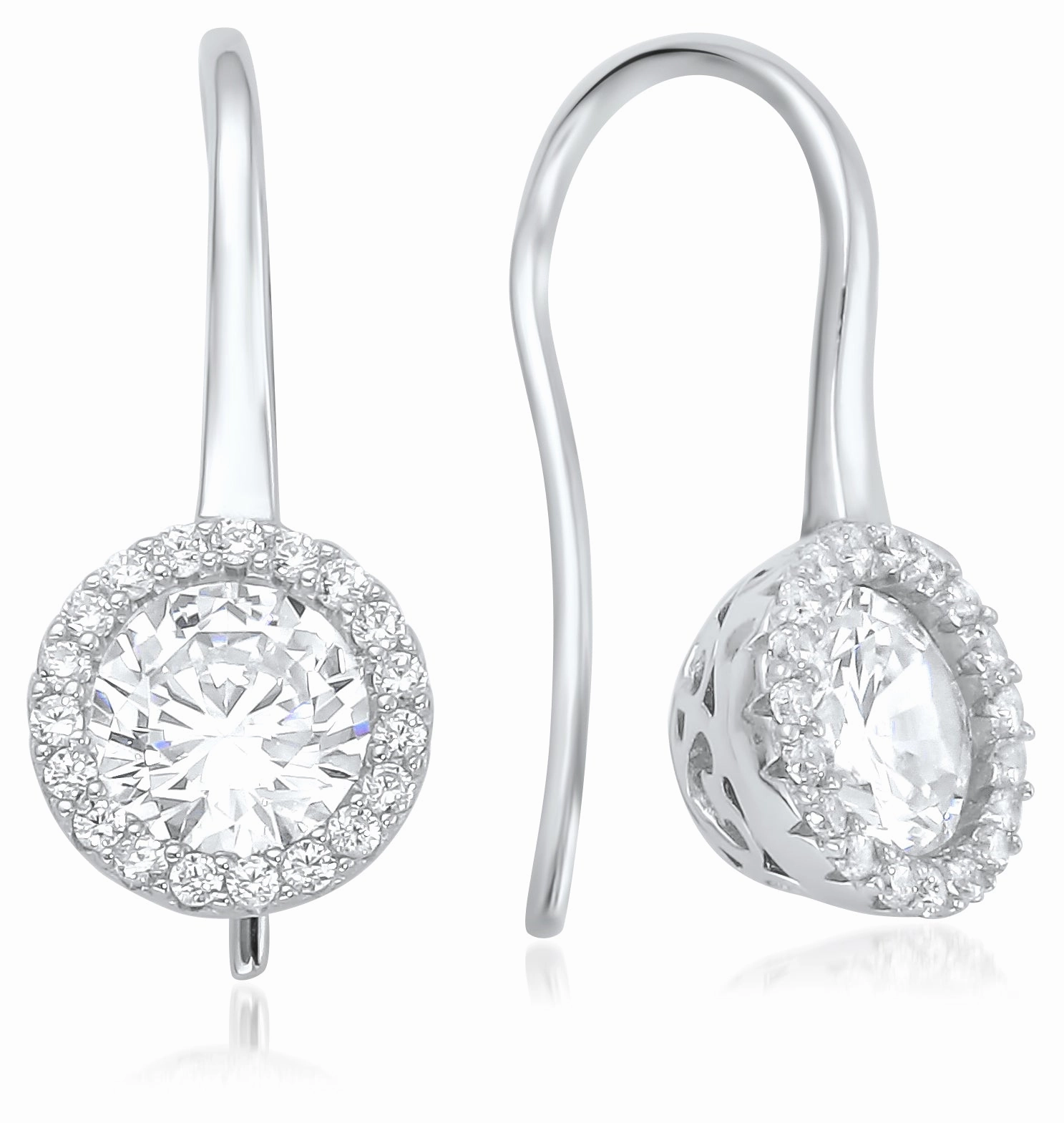 Waterford Jewellery Sterling Silver Cubic Zirconia Hook Earrings