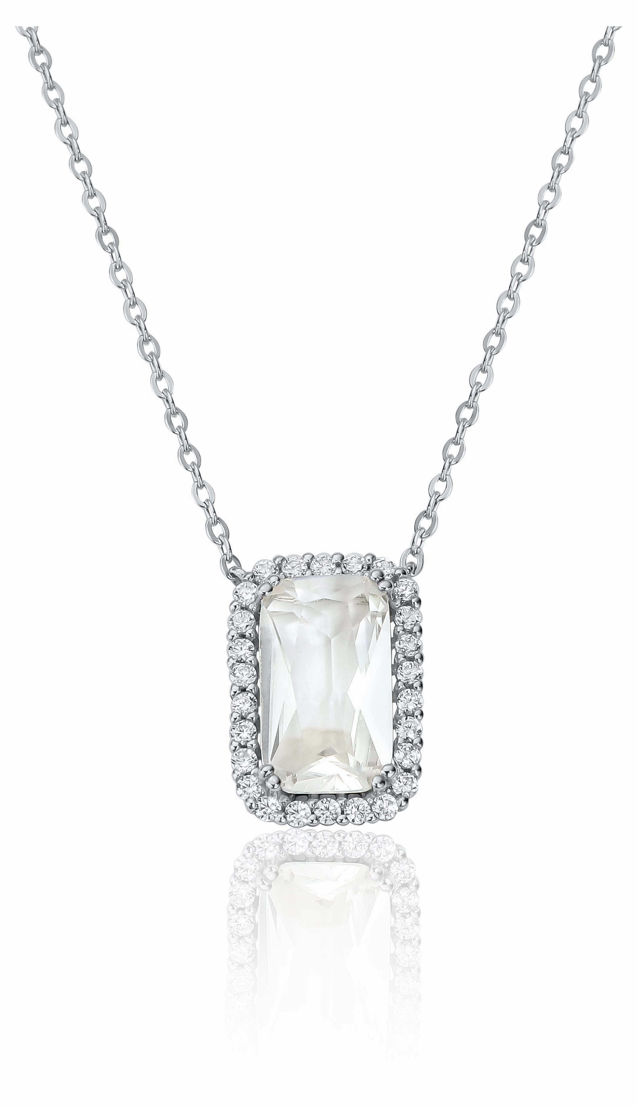 Waterford Jewellery Sterling Silver Cubic Zirconia Octagon Necklace