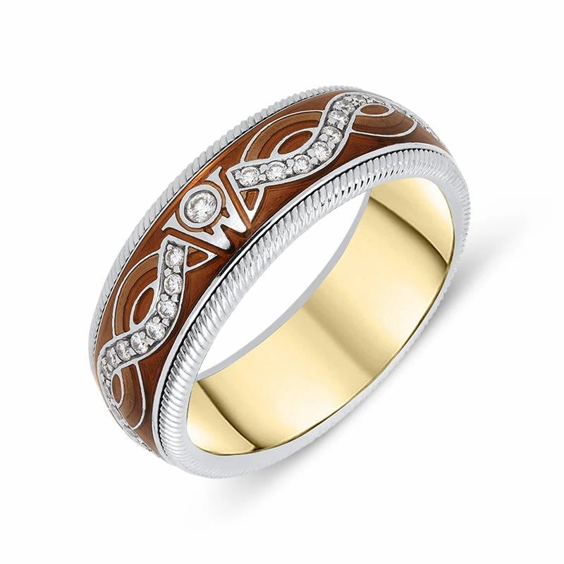 Wellendorff 18ct White Gold Enamel Diamond Ring