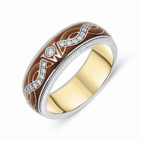 Wellendorff 18ct White Gold Enamel Diamond Ring