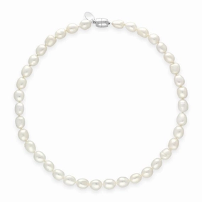 White Baroque Pearl 8mm Bead Necklace