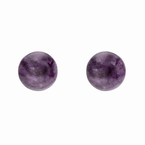 White Gold Blue John 5mm Ball Stud Earrings