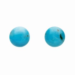 White Gold Turquoise 5mm Ball Stud Earrings