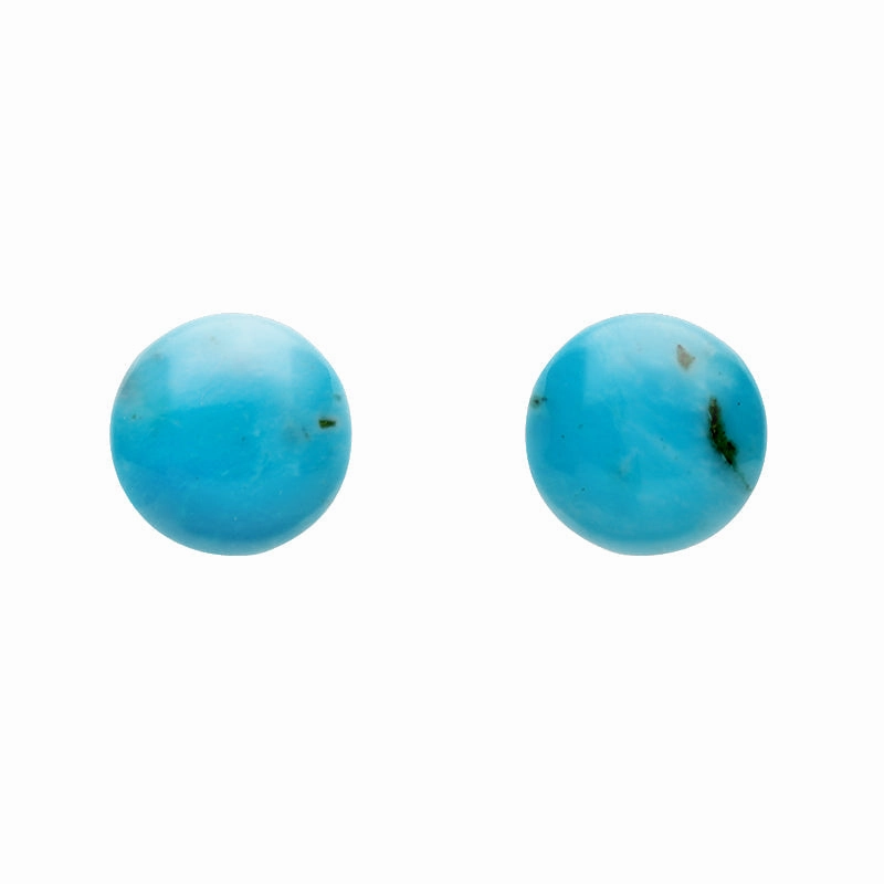 White Gold Turquoise 5mm Ball Stud Earrings