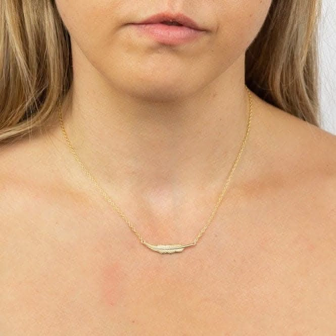 Yellow Gold Plated Feather Necklace N4458