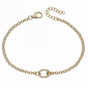 Yellow Gold Plated Single Link Charm Bracelet B5314
