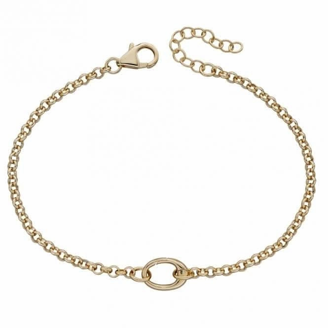 Yellow Gold Plated Single Link Charm Bracelet B5314