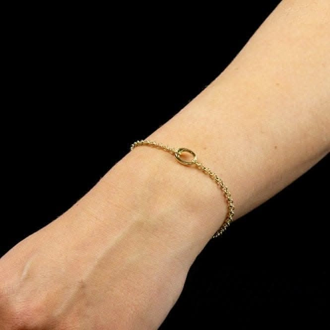 Yellow Gold Plated Single Link Charm Bracelet B5314
