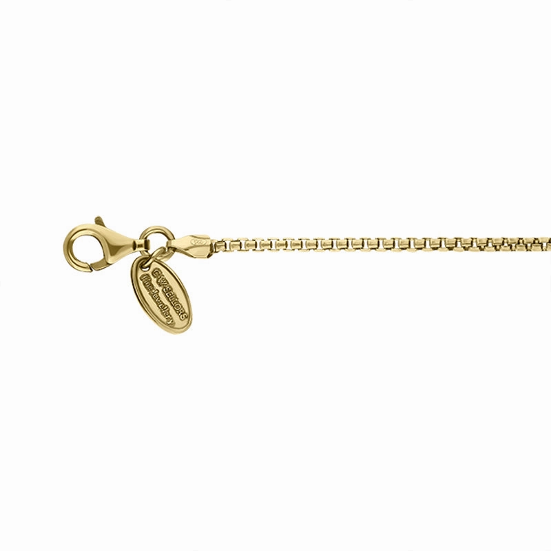 Yellow Gold Plated Sterling Silver 18 Inch Rounded Box Chain