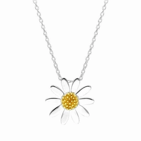 Yellow Gold Plated Sterling Silver Daisy Necklace