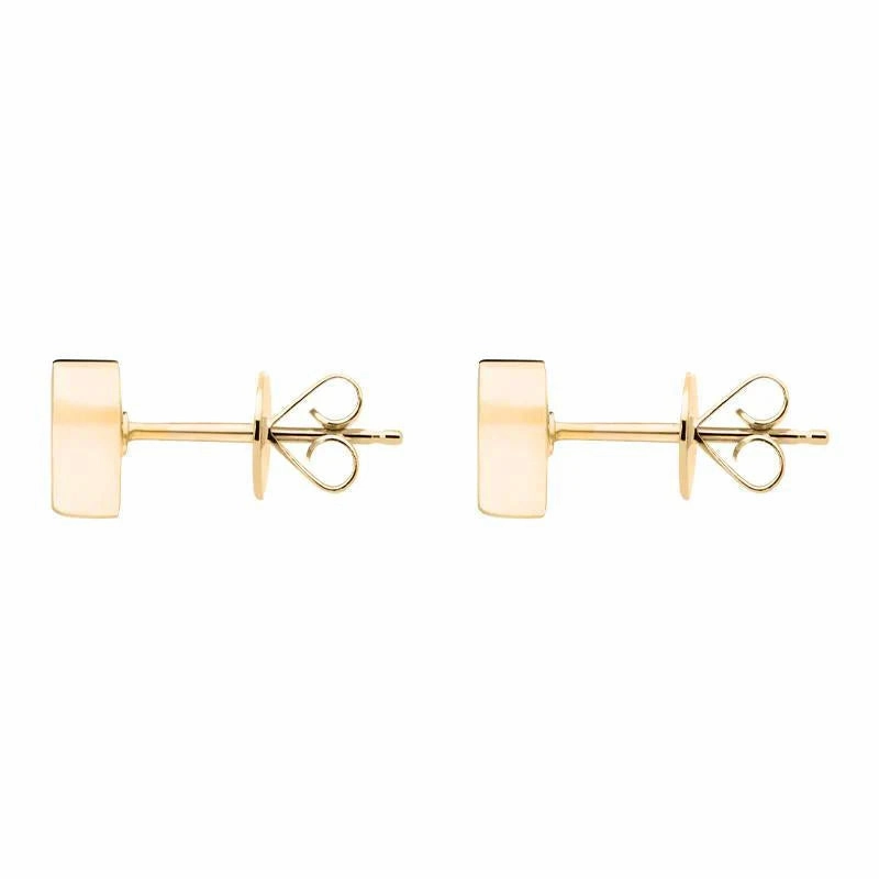 Yellow Gold Plated Sterling Silver Heart Stud Earrings