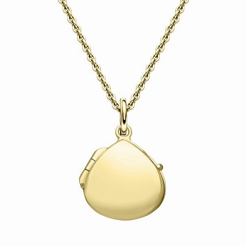 Yellow Gold Plated Sterling Silver Tear Drop Keepsake Locket