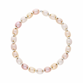Yoko Pearls Freshwater Pearl Multi Coloured Pastel Bracelet D
