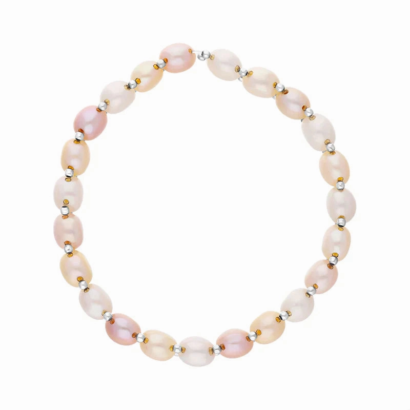 Yoko Pearls Freshwater Pearl Multi Coloured Pastel Bracelet D