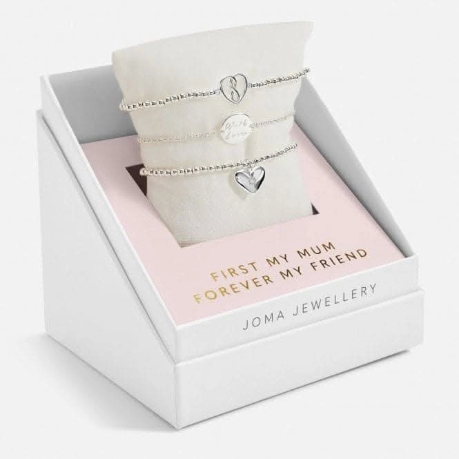 You Gift Box First My Mum Forever My Friend Silver Plated Set Of 3 Bracelet 6959