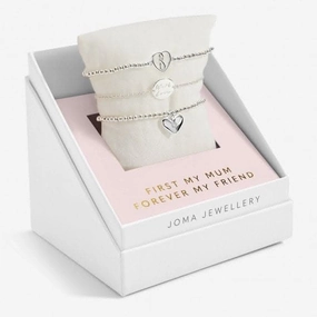You Gift Box First My Mum Forever My Friend Silver Plated Set Of 3 Bracelet 6959