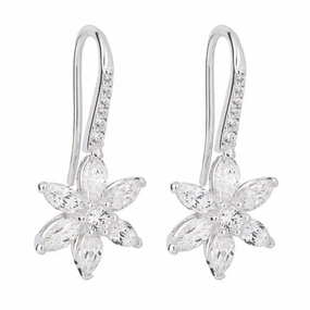 Zirconia Flower Earrings E6254C