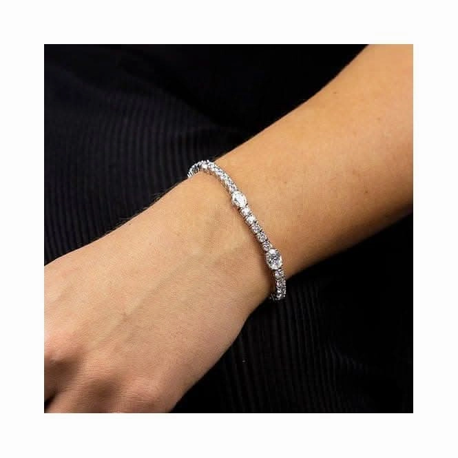 Zirconia Round & Oval Stones Bracelet B5329